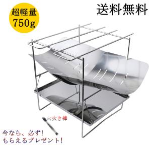 3月15日発送予定 焚き火台 焚火台 スピット(串) 3本付 バーベキューコンロ 組み立て式 折りたたみ 五徳 A4サイズ 携帯便利 収納ケースは付属 火吹き棒プレゼント