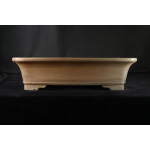 人気和鉢作家 中野裕士作「裕士紫泥外縁隅入下帯段足長方鉢」