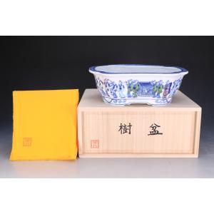 祥石　六角　白　盆栽鉢 祥石六角白盆栽鉢