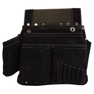 ふくろ倶楽部　朱雀　新型ヌバック　六型　SZN-836K　黒　墨つぼホルダー付　NUBUCK　LEATHER　腰袋　釘袋