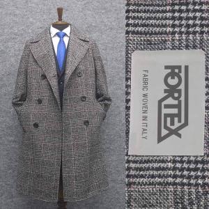 シングルチェスターコート イタリー生地[FORTEX] 紺系/ドット風