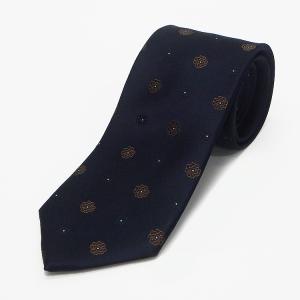 究極の西陣織 オールシルクネクタイ 濃紺×ワイン/花小紋 抜群の締め