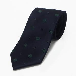 究極の西陣織 オールシルクネクタイ 濃紺×ワイン/花小紋 抜群の締め