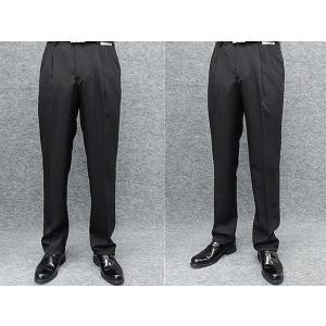 春夏物　２タック「美脚」スラックス　黒　無地　ウォッシャブル　ビジネスパンツ　76cm-94cm OS7450-1