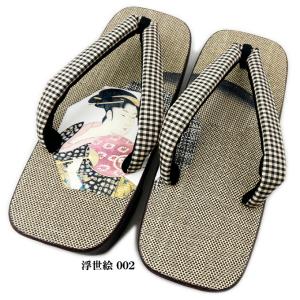 送料無料 下駄 男性用 浮世絵 002 L寸 ポイント消化｜ishikirishoes