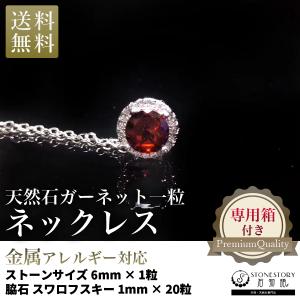 天然石 ガーネット ネックレス ドロップ レディース 誕生石 1月