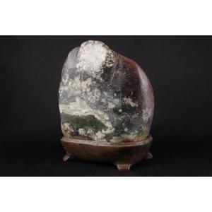 糸魚川産黒翡翠 原石磨き 190g /jad-21：【名取貴石】創業1981