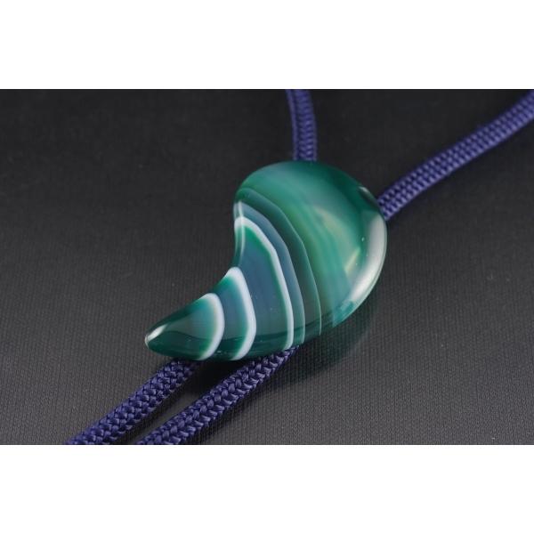 ループタイ　勾玉型グリーンメノウ /rt-80