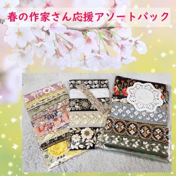 福袋 インド刺繍リボン 作家さん応援パック 人気柄たっぷりお得セット 数量限定 石の蔵 アソート は...