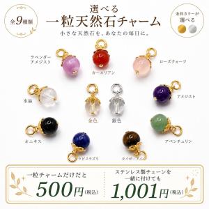 天然石チャーム ストラップ 10mm パワーストーン お守り ステンレスネックレス スマホ バッグ ストラップ 石の蔵