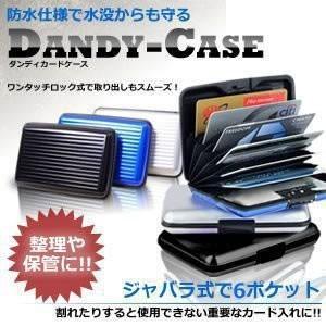 決算大処分SALE カード 整理や保管 に使える ダンディケース ジャバラ式で7ポケット ワンタッチロック式 名刺整理  免許証 保険証 アルミ DANDY-C