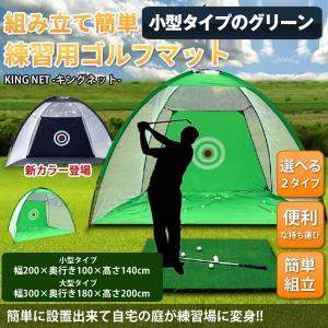 自宅 ゴルフネット 小型タイプ グリーン 練習 器具 簡単組立て コンパクト 収納袋付き トレーニング Kingnet