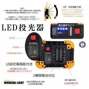LED投光器 LED作業灯 充電式 電池式 4...の詳細画像4