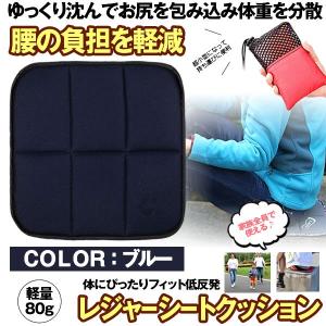 レジャーシート クッションマット キャンプマット 折り畳み コンパクト 座布団 アウトドア 軽量 持ち運び ブルー Syonmat Bl Nunet