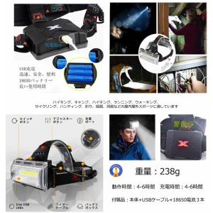 ヘッドライト LED 懐中電灯 充電式 120...の詳細画像5