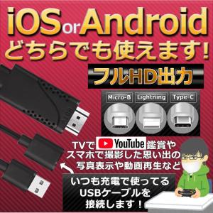 テレビ 接続 Ios Iphone Ipad Android Hdmi 変換 対応 アダプタ ケーブル 3in1 フルhd Usb ミラーリング