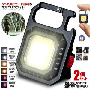 マルチLEDライト LED ライト 6点灯モード カラビナ式 磁石 缶切り付き