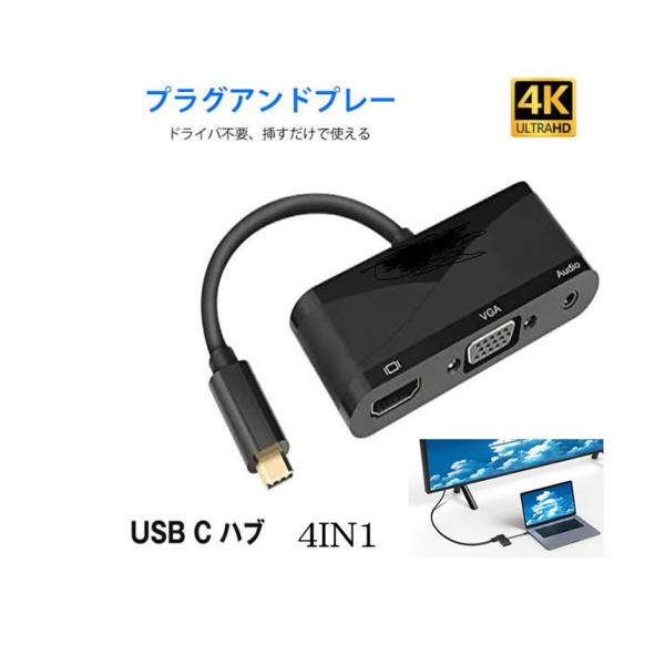 USB Cハブ 4in1