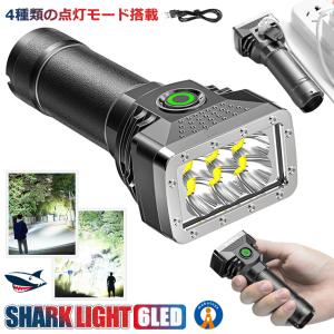 LEDライト 充電式 小型 懐中電灯 高輝度 USB 強力 4つ 点灯モード サメライトSHARKLIGHT｜ishino7