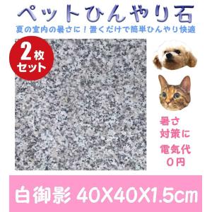 ペットひんやり石２枚セット 2カラー御影石 40×40×厚み1.5cm　ペット 冷却マット ベッド  ボード ひんやりマット シート プレート 夏バテ 熱中症予防 冷たい｜ishinokurasikan-y