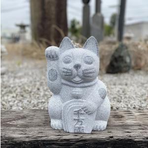 猫の置物 グレー御影石 高さ25.5cm みかげ石 アメリカンショートヘア