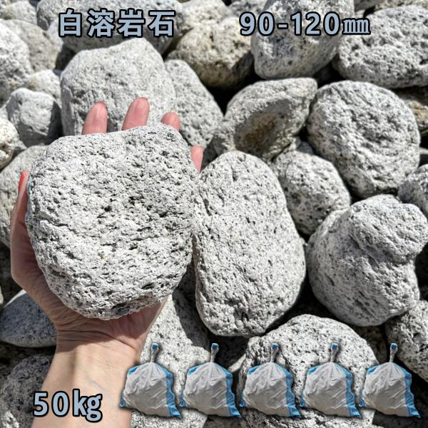 白溶岩石（90〜120mm） 5袋セット/計約50kg  ガーデンロック ガーデニング おしゃれ D...