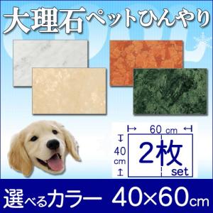 大理石でペットひんやりマット冷却タイルとってもお得　縦で並べる2枚セット　40×30×2〜3cm×2枚｜ishisenmonten