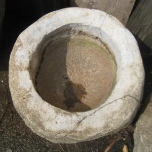 #4 石臼 石つくばい 鹿威し用 庭石 庭 古...の詳細画像1