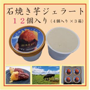 石焼き芋ジェラート　カップアイス（120ml）　１２個入り（４個入り×３箱）　焼き芋アイス｜ishiyakiimo