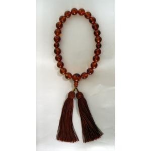 仏壇屋 滝田商店 数珠 浄土真宗 男性用 乳琥珀(アンバー) 20玉 宗派別