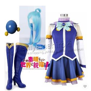 この素晴らしい世界に祝福を 風 大司祭 アクア コスプレ衣装 靴 ウィッグ Cosplay ハロウィン クリスマス 仮装 イベント 撮影 祭り 男女兼用 Stcmej3znc Lohenpyrsto Fi