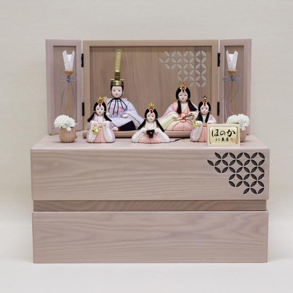 【久月】コンパクト収納箱五人飾り　木目込み五人揃飾り　『彩葉雛』　ほのかシリーズ
