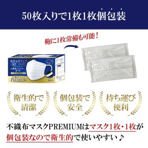 不織布マスク PREMIUM プレミアム ふつ...の詳細画像2