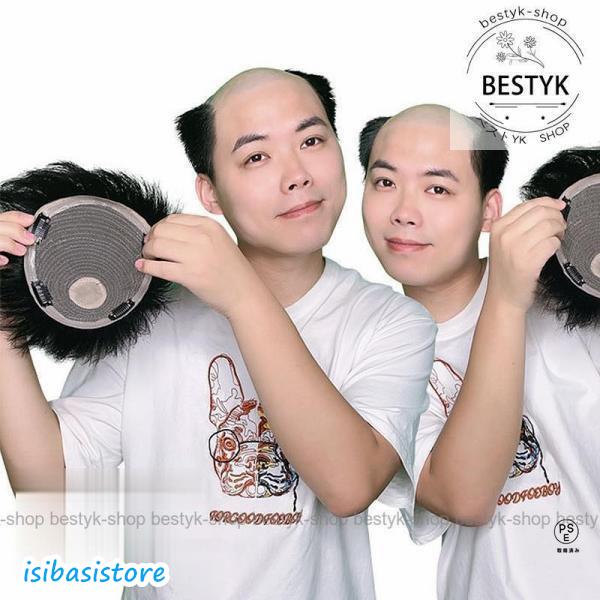 トップウィッグ　ウィッグ 男性用 かつら 中年 自然黒 ブラック 日常用 かつら メンズヘア ショー...