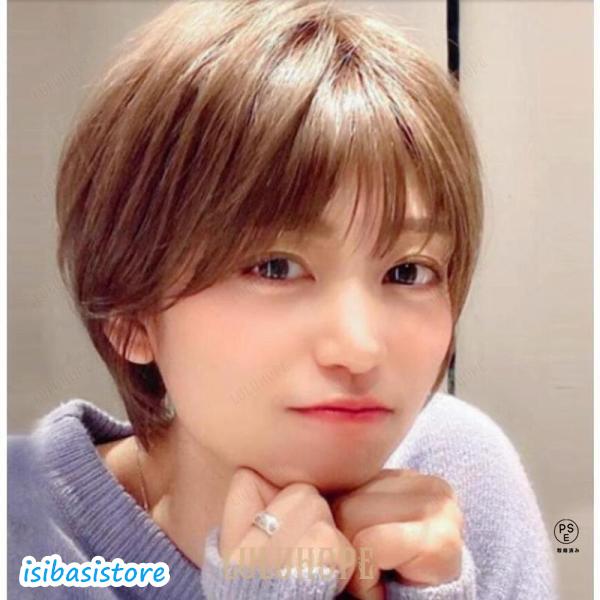 自然な人毛100%フルウィッグ レディース人毛ウィッグ ボブ ショート セミロング 女性 かつら デ...