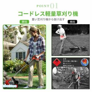 草刈り機 充電式 軽量 電動草刈機 コードレス...の詳細画像3