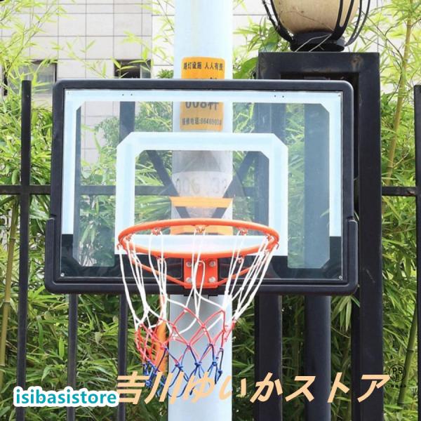 バスケットゴール フェンス/電柱/ポスト用に壁に取り付けられたバスケットボールフープ、 屋内屋外スポ...