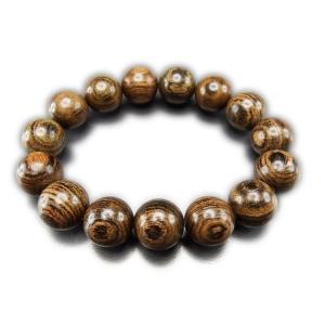 石街虎紋檀木大玉15mm木製数珠ブレスレット