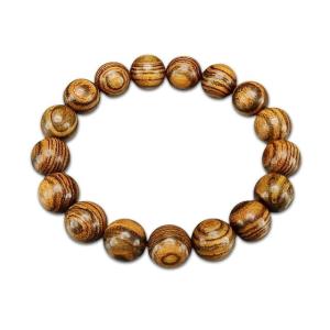 癒しの香り虎紋檀木約12mm木製数珠ブレスレット