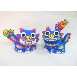 送料無料 シーサー ゆがふL Lサイズ 沖縄 石垣 米子焼 風水 魔除け