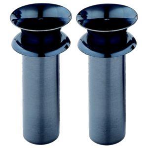 お墓用 花立 高級カラーステンレス製 黒色 1対2本セット 筒径:59mm(小