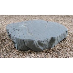 F-1-1 青御影石 丸い拝石 30cm丸 3枚石 踏石 踏み石 飛び石 飛石