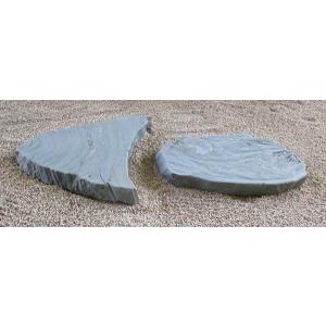 F-1-1 青御影石 丸い拝石 30cm丸 3枚石 踏石 踏み石 飛び石 飛石