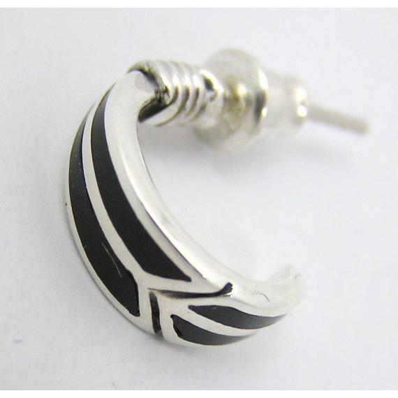 片耳 ピアス シルバー925 シャープなブラック オニキス (メール便送料無料)