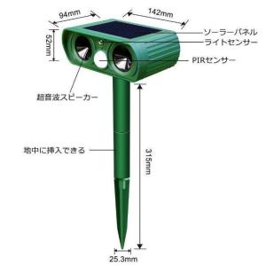 猫よけ ソーラー 充電 害獣駆除 猫除け セン...の詳細画像1