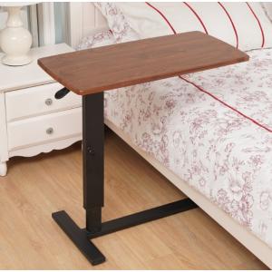 サイドテーブル 昇降式 ベッドサイドテーブル 介護テーブル 幅80cm 無段階高さ調節 薄型キャスター付き ラク移動 手元に引き寄せるデザイン