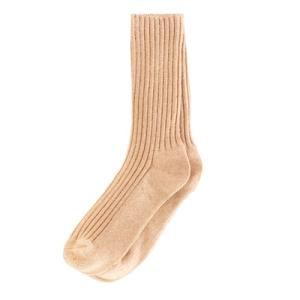 メイド イン アース リブソックス 厚手 茶 M サイズ：Mサイズ