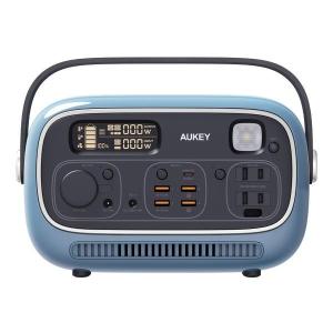 AUKEY ポータブル電源 297wh 9出力 DC・USB-C充電・ソーラー(別売) USB Power Delivery対応 防災推奨品 Power Studio 300 PS-RE03-BU ブルー