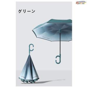 傘 逆さ傘雨傘 長傘 ワンタッチ 自動開き 2...の詳細画像1