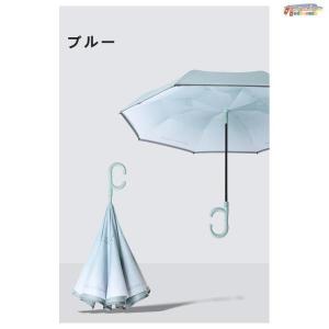 傘 逆さ傘雨傘 長傘 ワンタッチ 自動開き 2...の詳細画像2